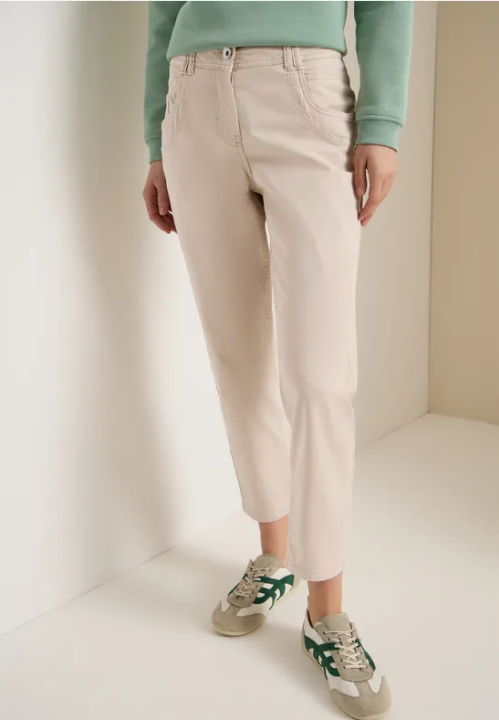 Beige Damen Slim Leg Freizeithose