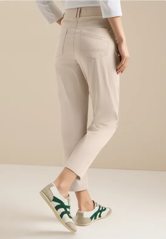Beige Damen Slim Leg Freizeithose