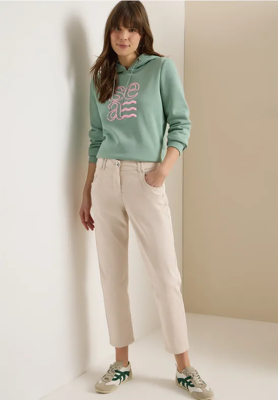 Beige Damen Slim Leg Freizeithose