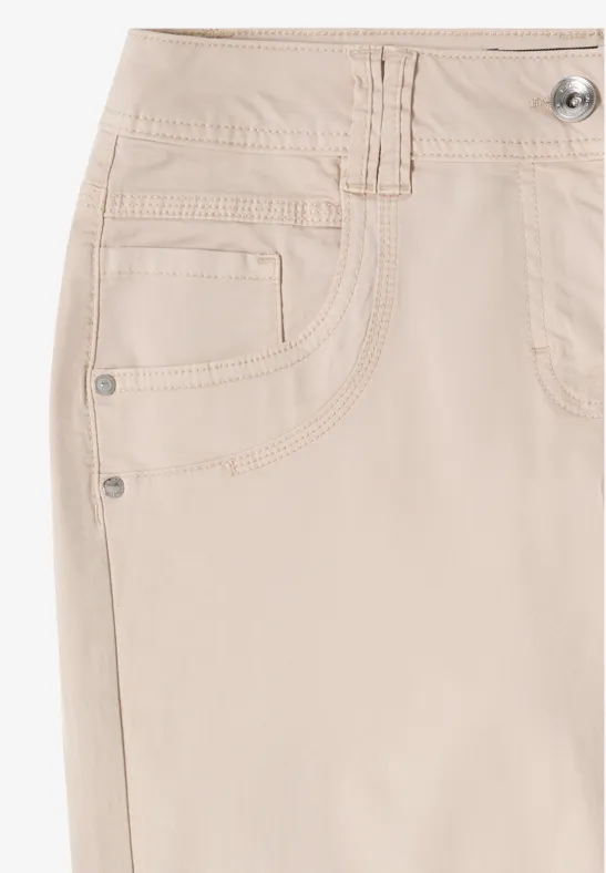 Beige Damen Slim Leg Freizeithose