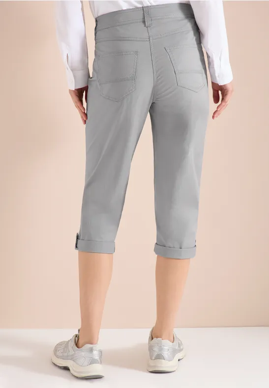 Lässige Cropped Hose mit Aufschlag