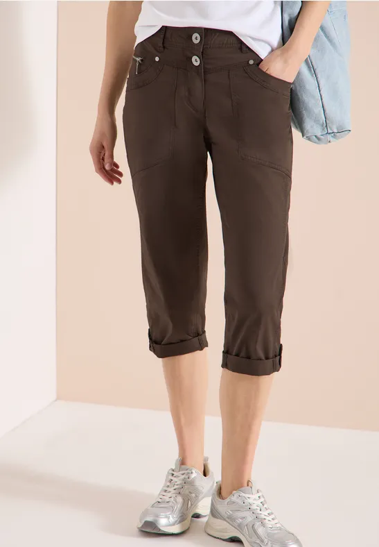 Lässige Cropped Utility Hose mit Umschlag