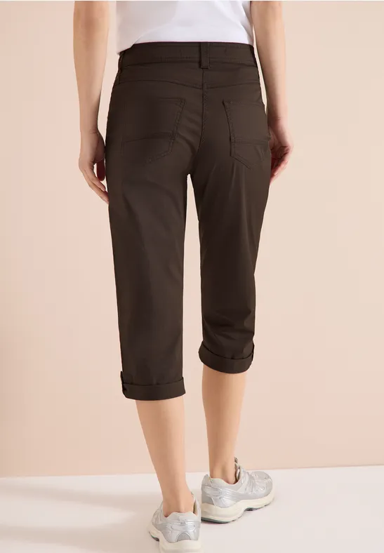 Lässige Cropped Utility Hose mit Umschlag