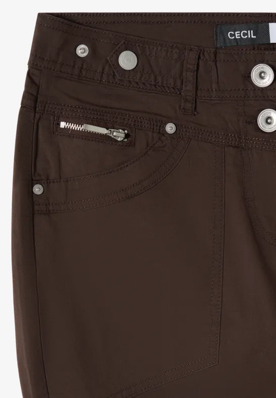 Lässige Cropped Utility Hose mit Umschlag