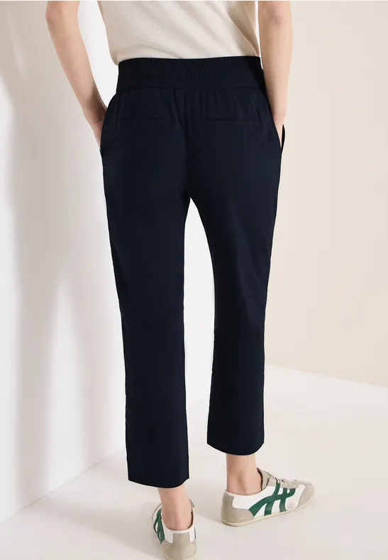 Cecil Damen Mid Waist Slim Leg Hose im Casual Fit in Blau, Gr: XXL