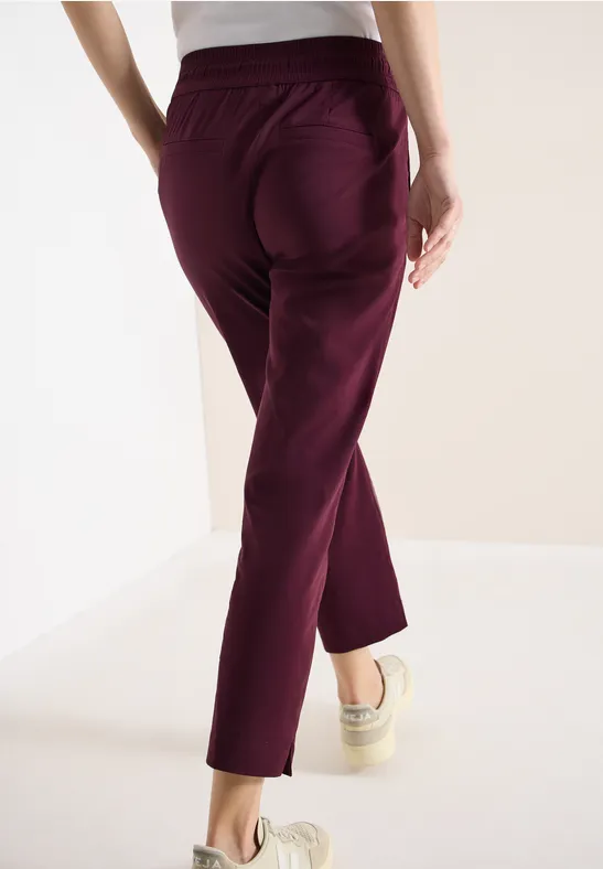 Cecil Damen Mid Waist Slim Leg Hose im Casual Fit in Rot, Gr: XXL
