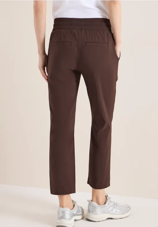 Cecil Damen Mid Waist Slim Leg Hose im Casual Fit in Braun, Gr: XXL