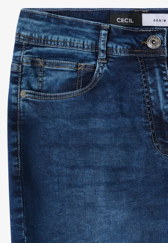 Cropped Jeans mit hohem Bund und weitem Bein