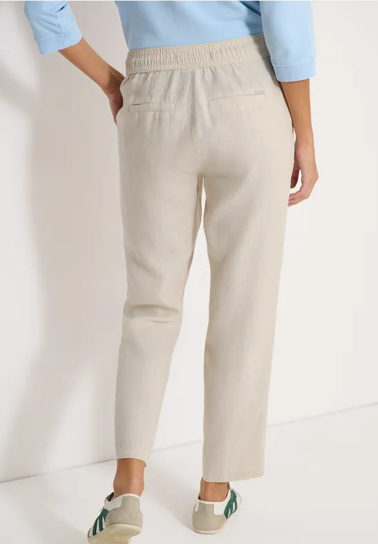 Lässige Leinenhose mit Kordelzug