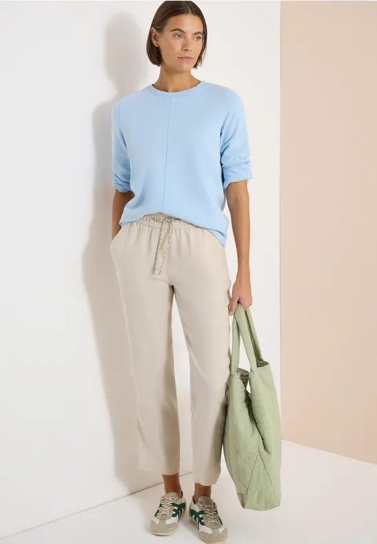 Lässige Leinenhose mit Kordelzug