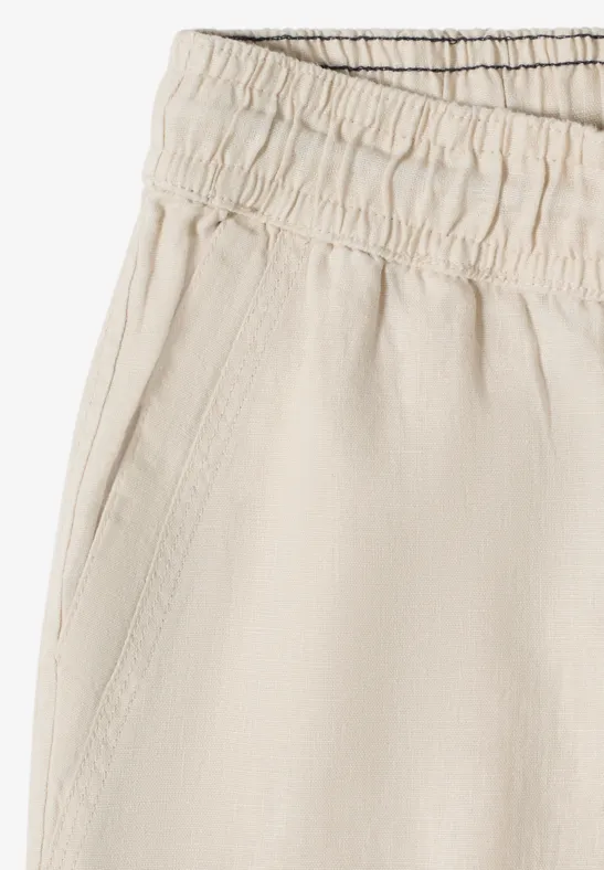 Lässige Leinenhose mit Kordelzug