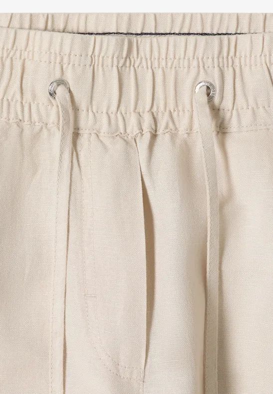 Weite Hose aus Leinenmischgewebe