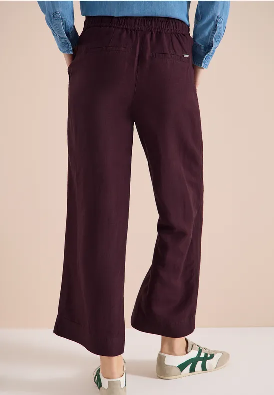 Damen Wide-Leg Hose aus Leinenmischung