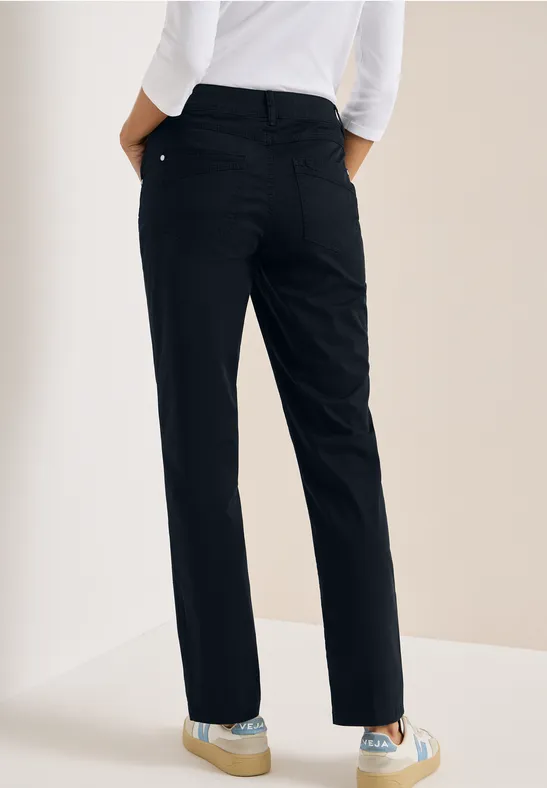 Damen Straight Leg Hose in Washed-Optik