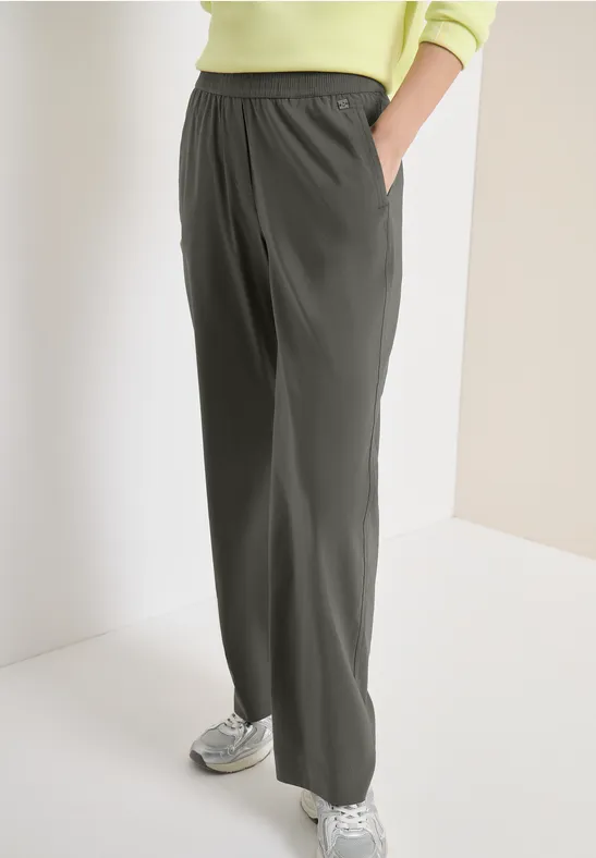 Weite Stretch-Hose mit Gummibund