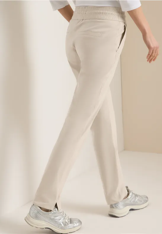 Beige Loungehose im Casual Fit