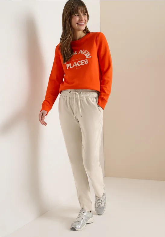 Beige Loungehose im Casual Fit