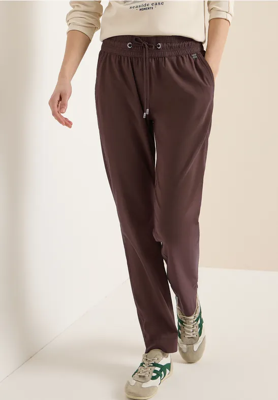 Lässige Stretchhose mit Kordelzug