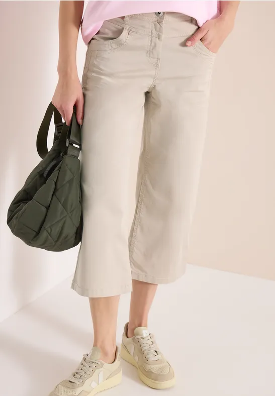 Ausgestellte Cropped-Hose mit hoher Taille