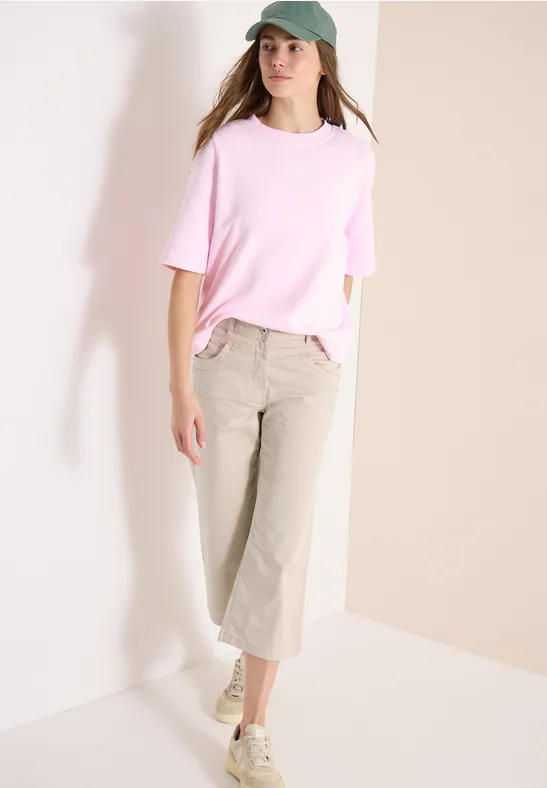 Ausgestellte Cropped-Hose mit hoher Taille