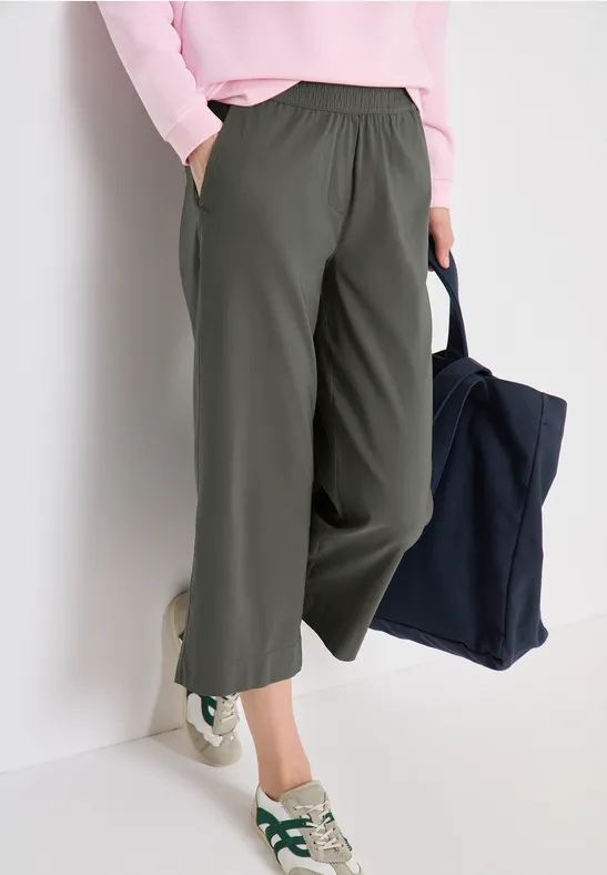 Weite Bein Cropped Culottes Hose