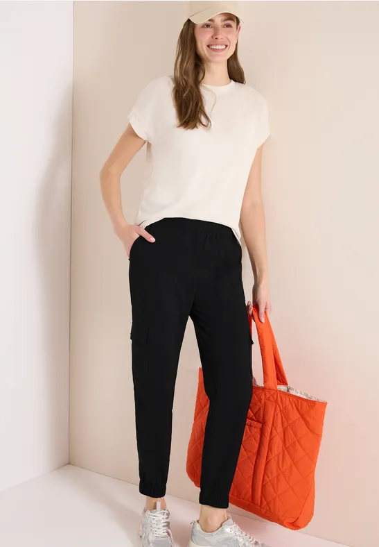 Damen Mid-Waist Cargo Jogginghose