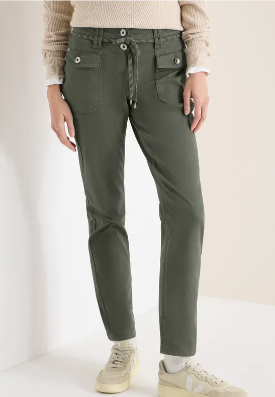 Lässige Cargohose mit Kordelzug in der Taille