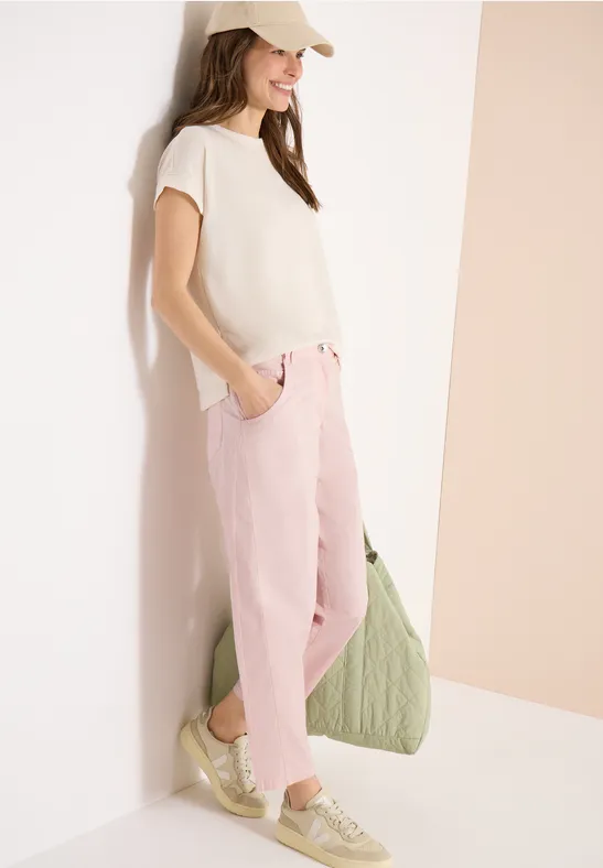 Cropped Barrel Leg Freizeithose