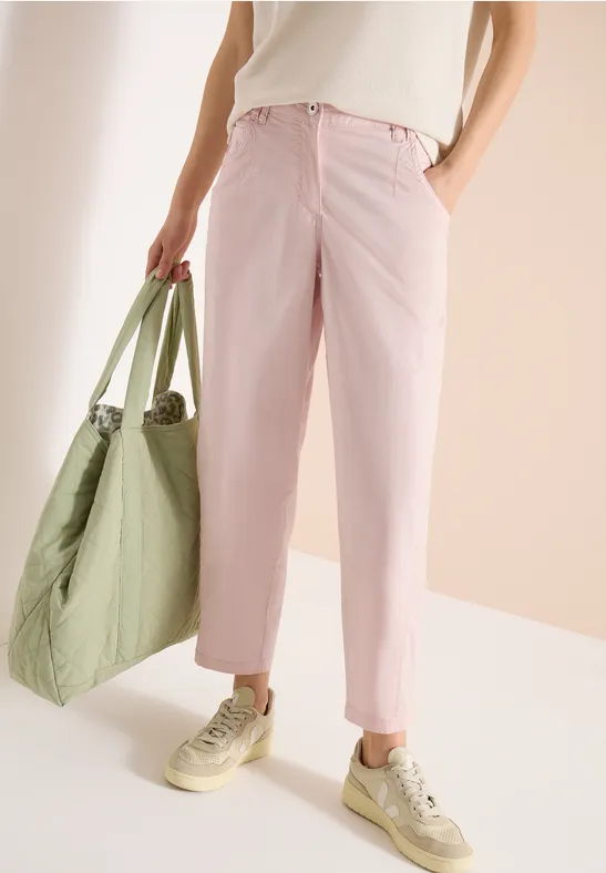 Cropped Barrel Leg Freizeithose