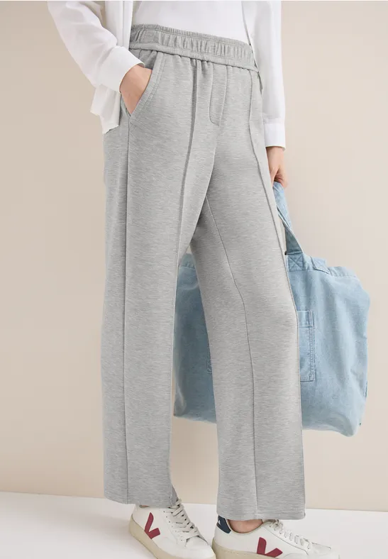 Damen High Waist Hose mit geradem Bein