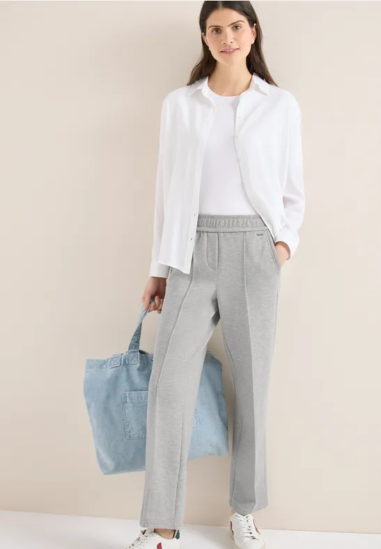 Damen High Waist Hose mit geradem Bein