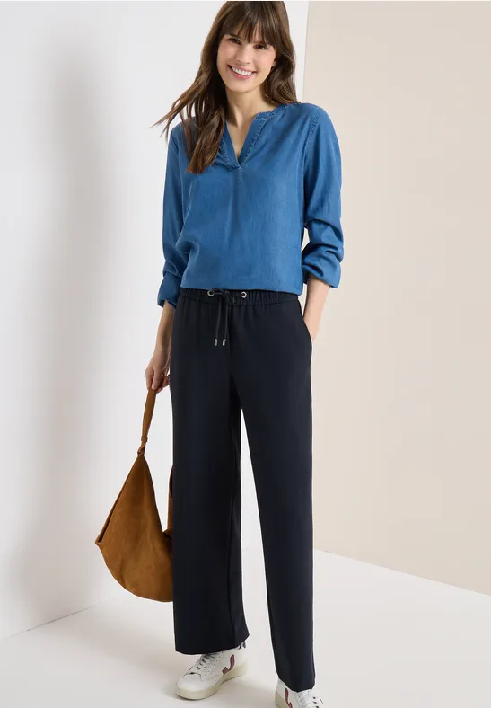 Damen Hose mit hohem Bund und geradem Bein