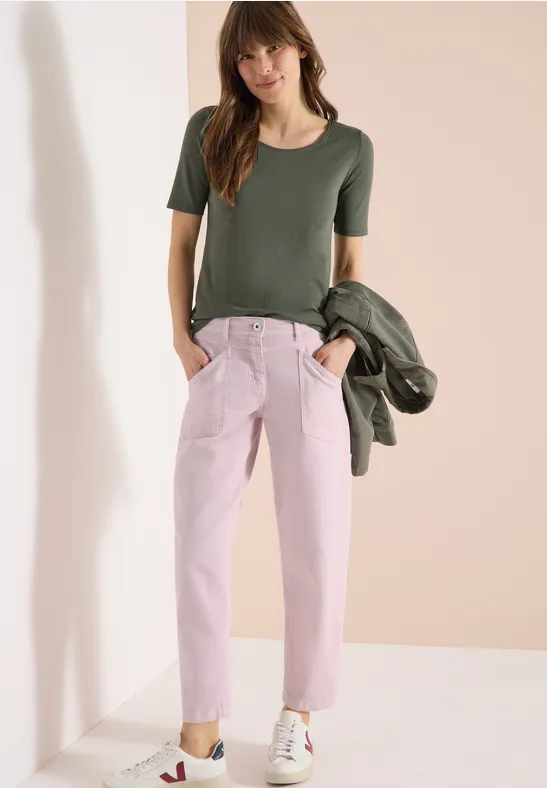 Barrel Leg Jeans mit hoher Taille