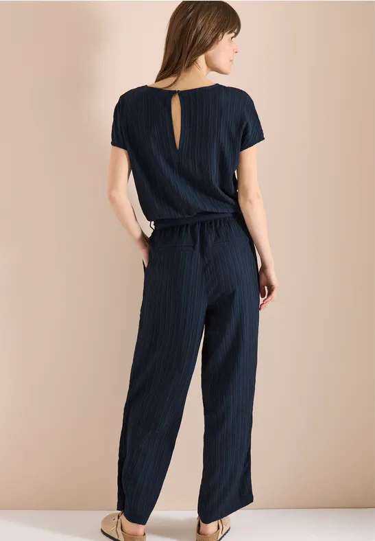 Damen Straight-Leg Jumpsuit mit Struktur