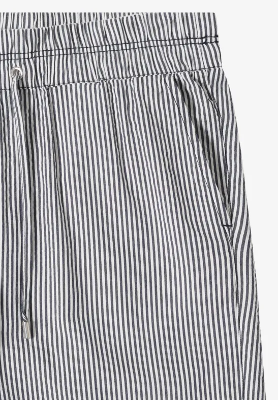 Gestreifte, weite, knöchellange Hose