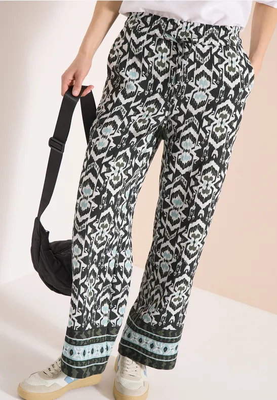 Weites Bein Palazzo Hose mit Print