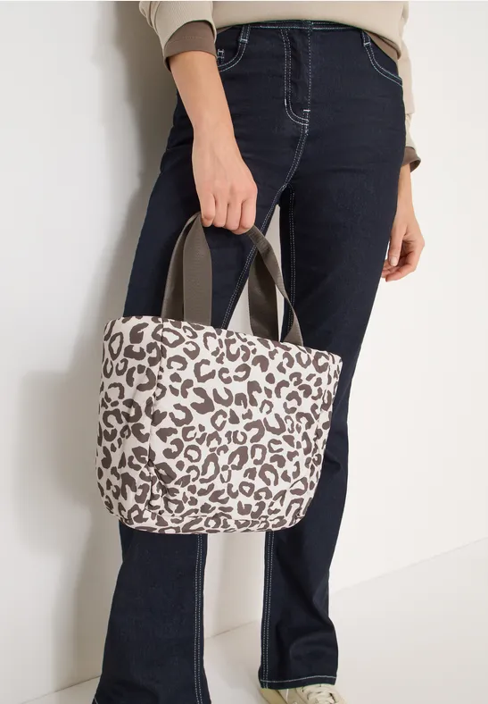 Gepolsterte Handtasche mit Leopardenmuster