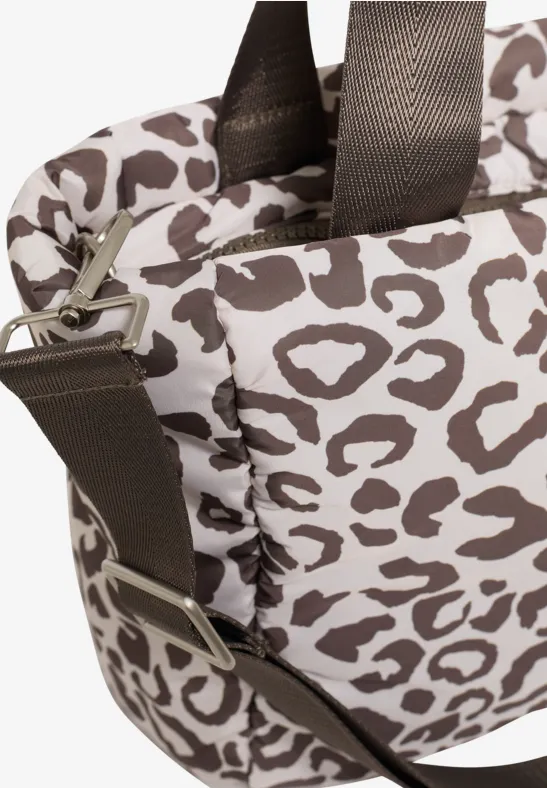Gepolsterte Handtasche mit Leopardenmuster