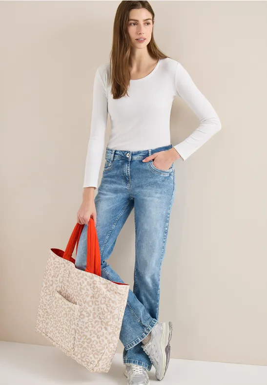 Wende-Shopper mit Leopard-Print