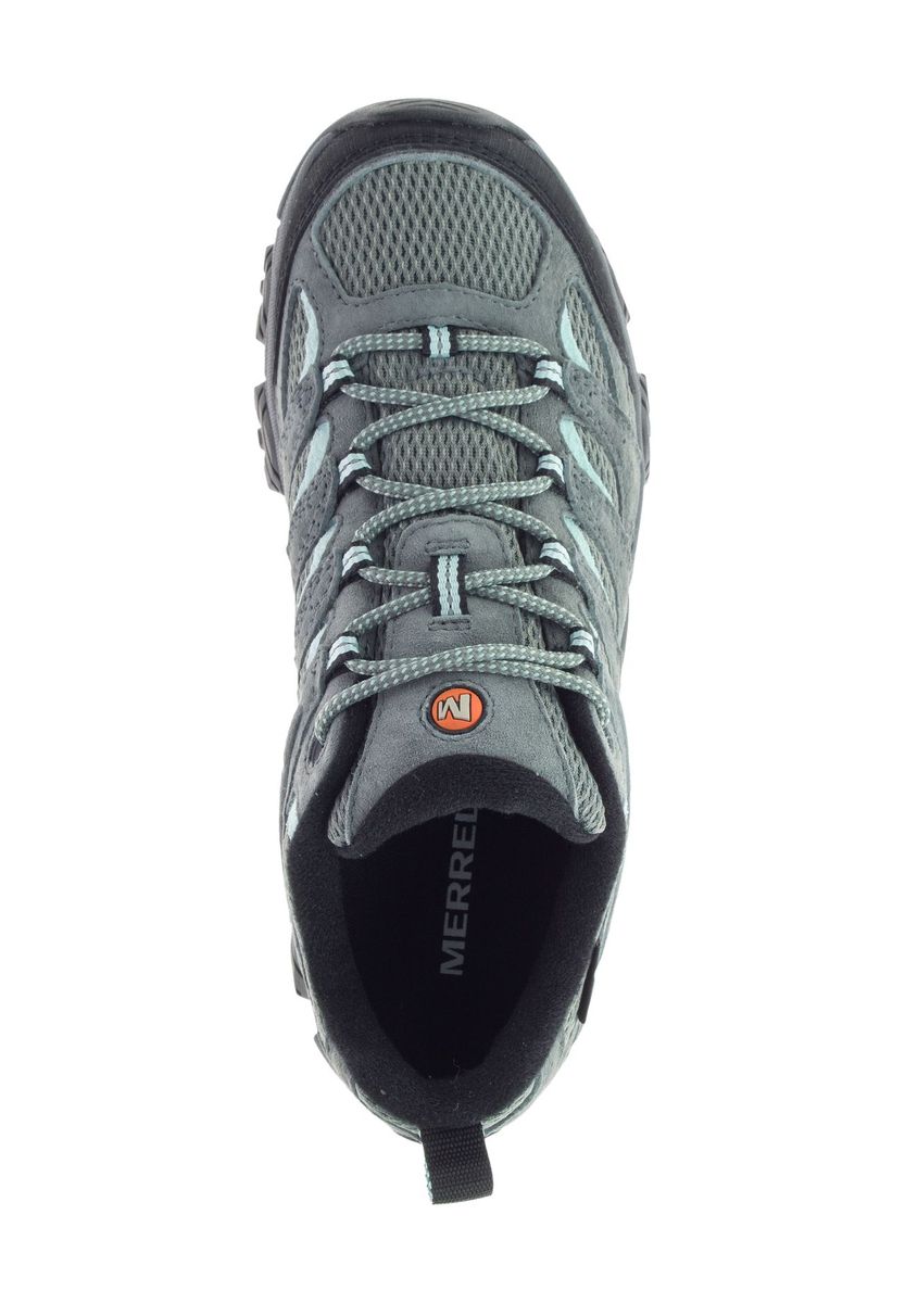 Grauer, wasserdichter Wanderhalbschuh aus Leder für Damen