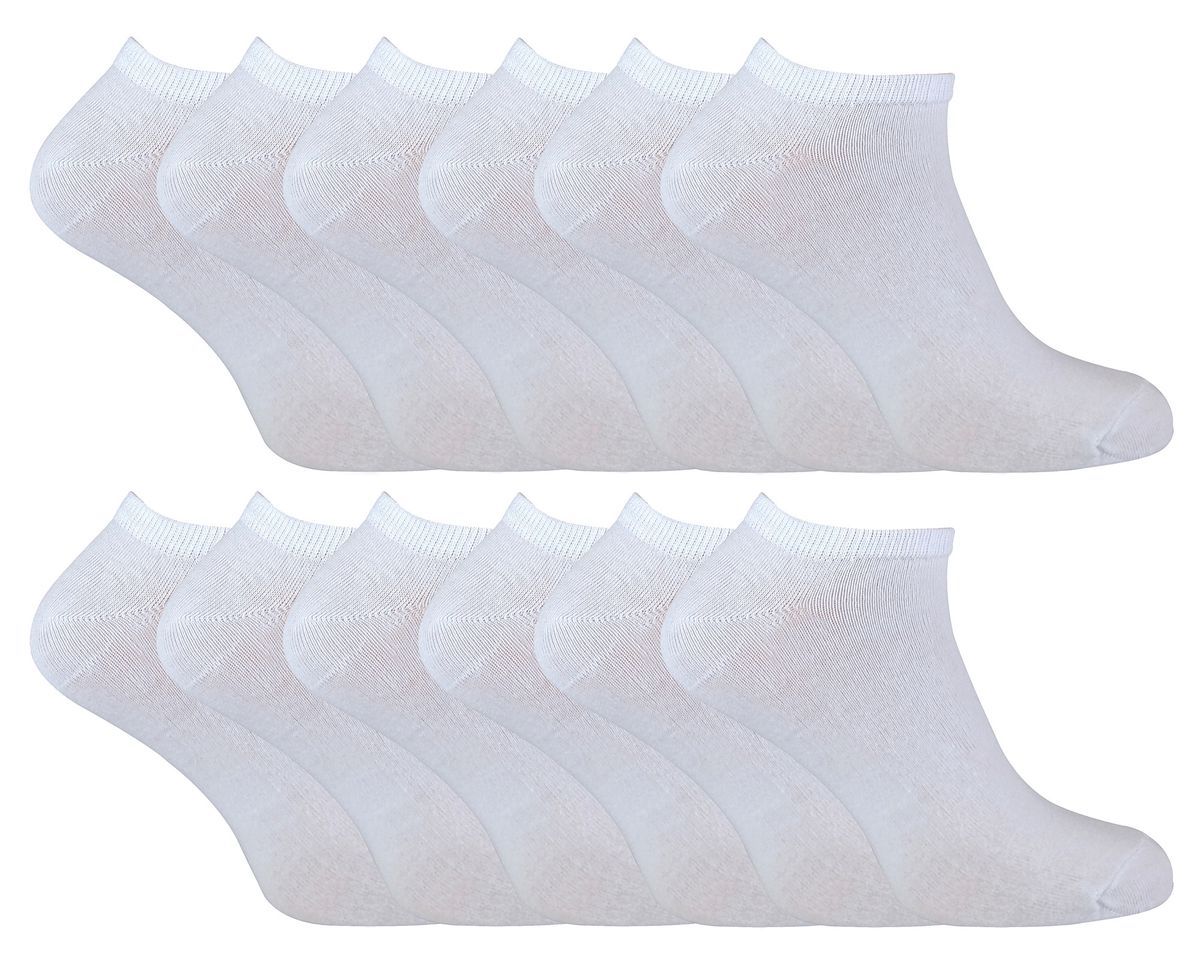 Socken Snob - 12 Paar Multipack Herren Quarter Trainer Socken - Weiß