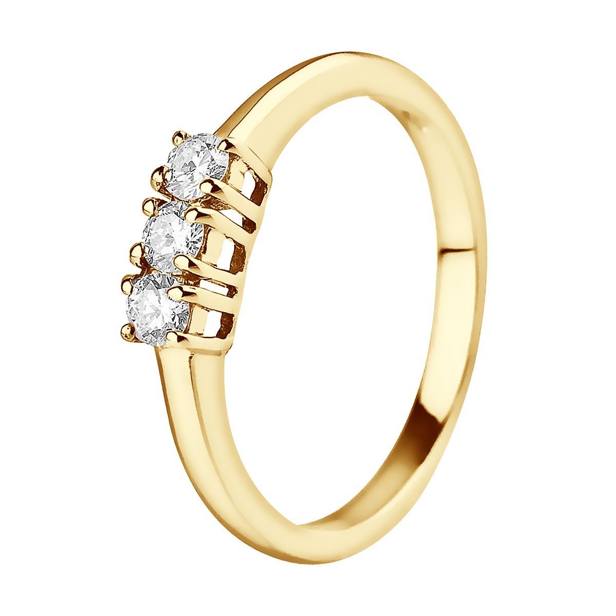 Eleganter Trilogie-Diamantring aus Gold