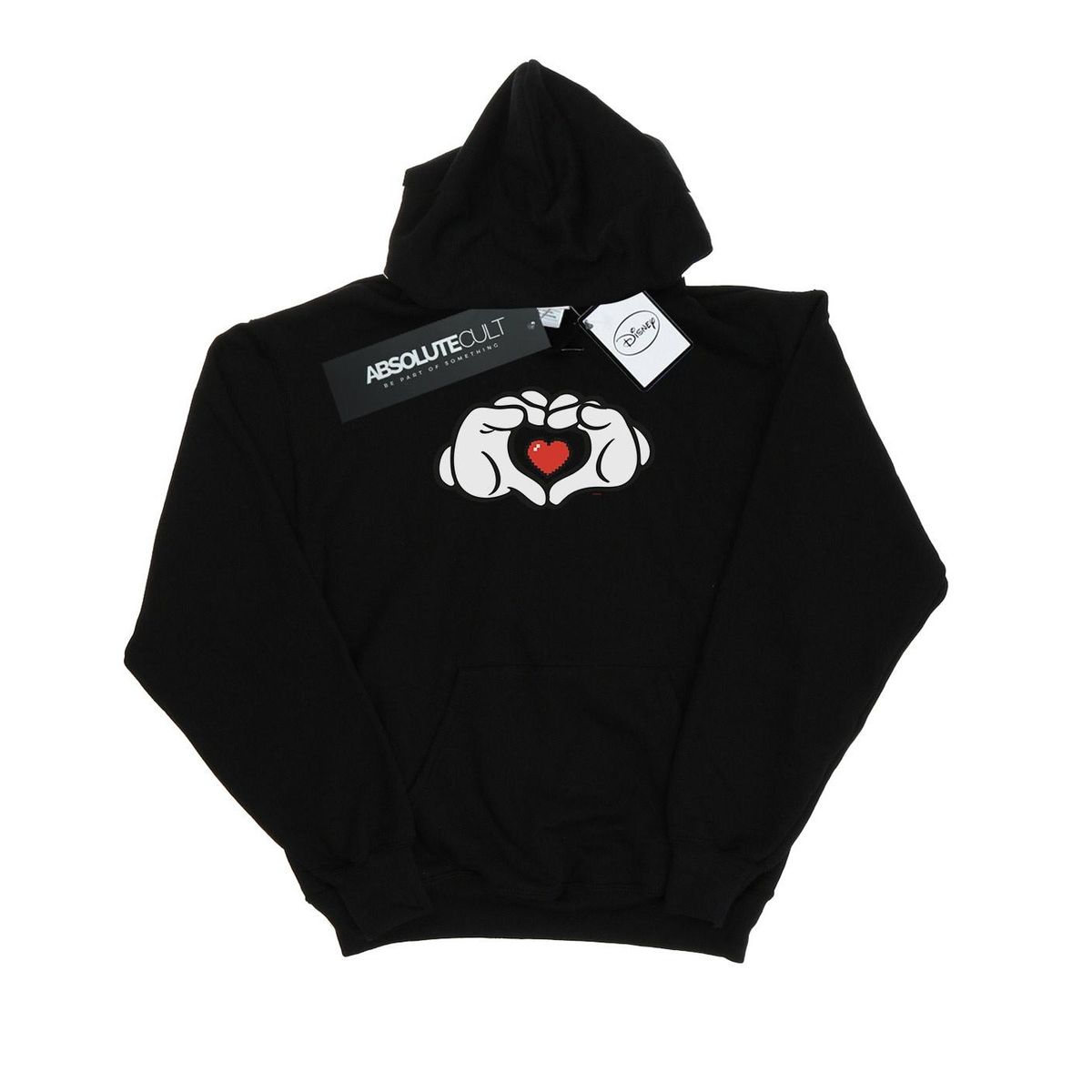 Disney - "Mickey Mouse Heart Hands" Kapuzenpullover für Herren (Schwarz)