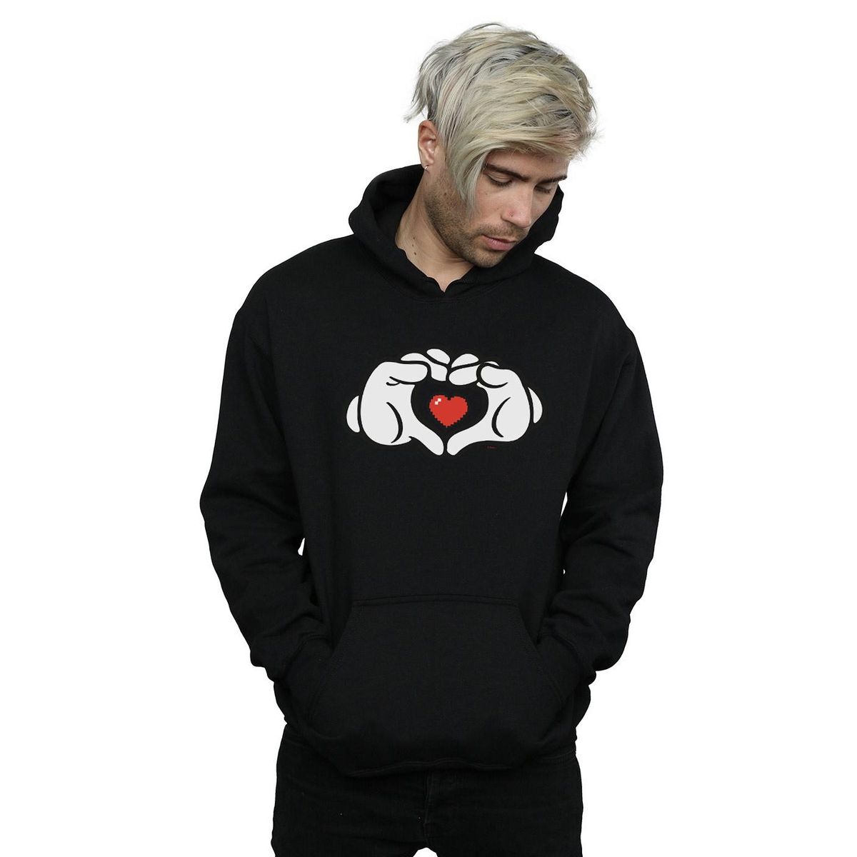 Mickey Herz-Hände Grafik-Kapuzenpullover