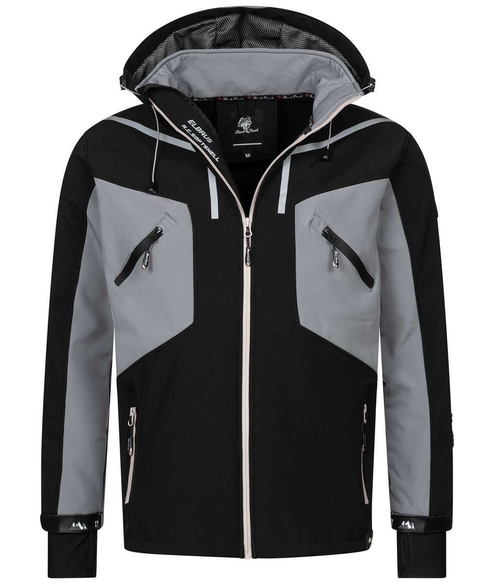 Moderne Softshelljacke mit Kapuze