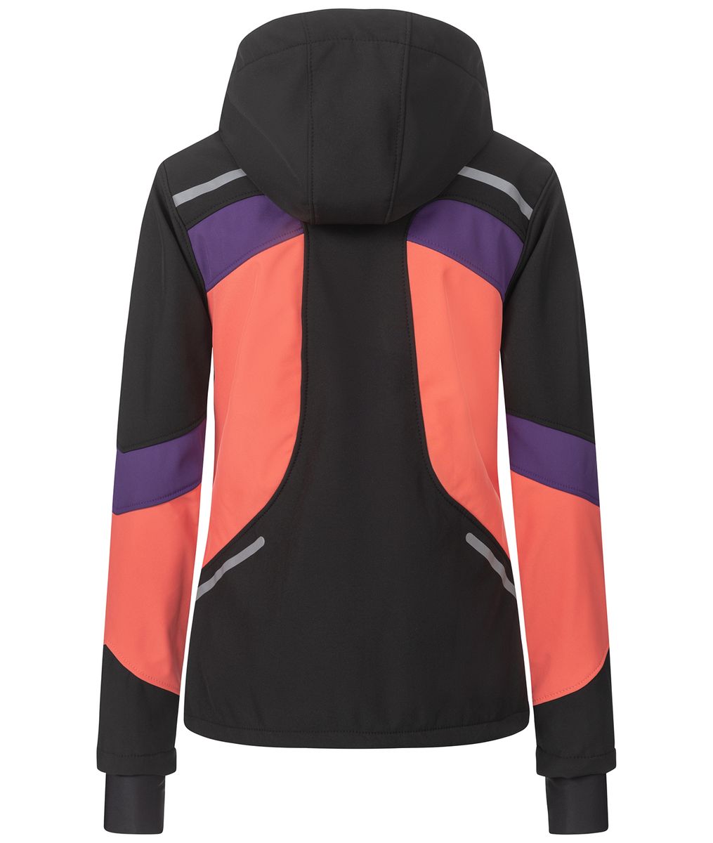 Moderne zweifarbige Softshelljacke mit Kapuze