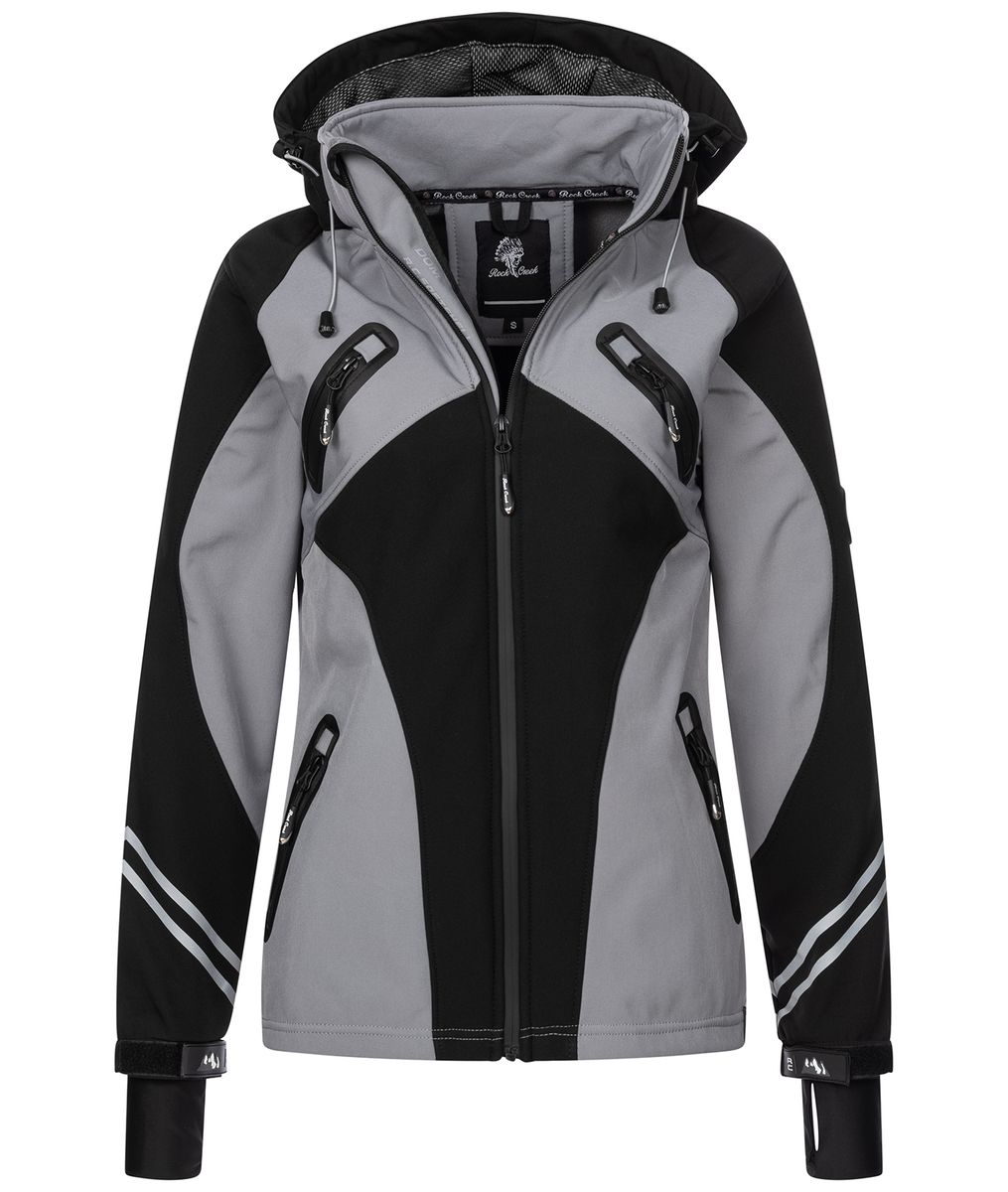 Moderne Softshelljacke mit Kapuze