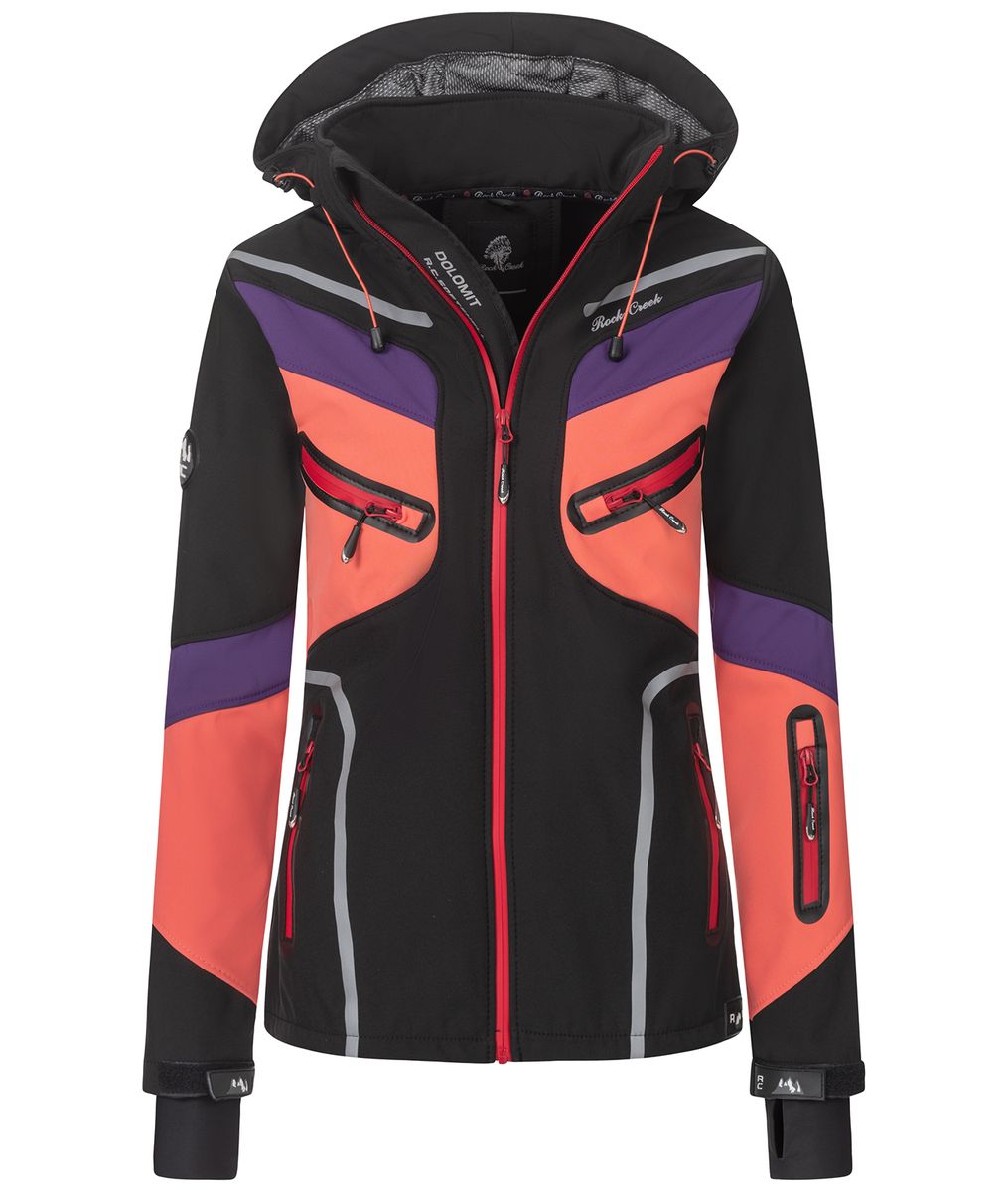 Moderne Softshelljacke mit Kapuze