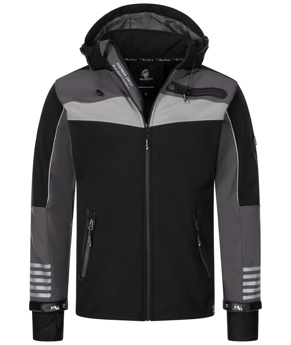 Moderne Softshelljacke mit Kapuze