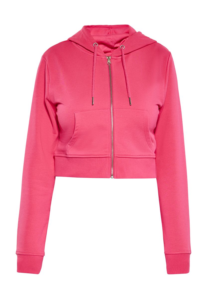 Kurzes Kapuzen-Sweatshirt mit Reißverschluss